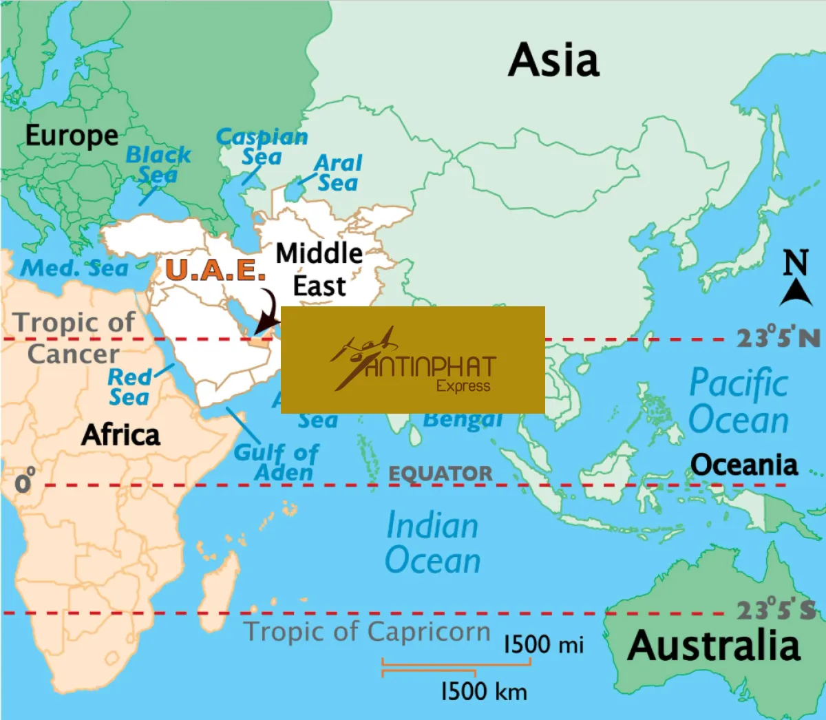 Gửi hàng đi UAE qua DHL, FedEx, UPS, EMS và VNPOST Giá Tốt